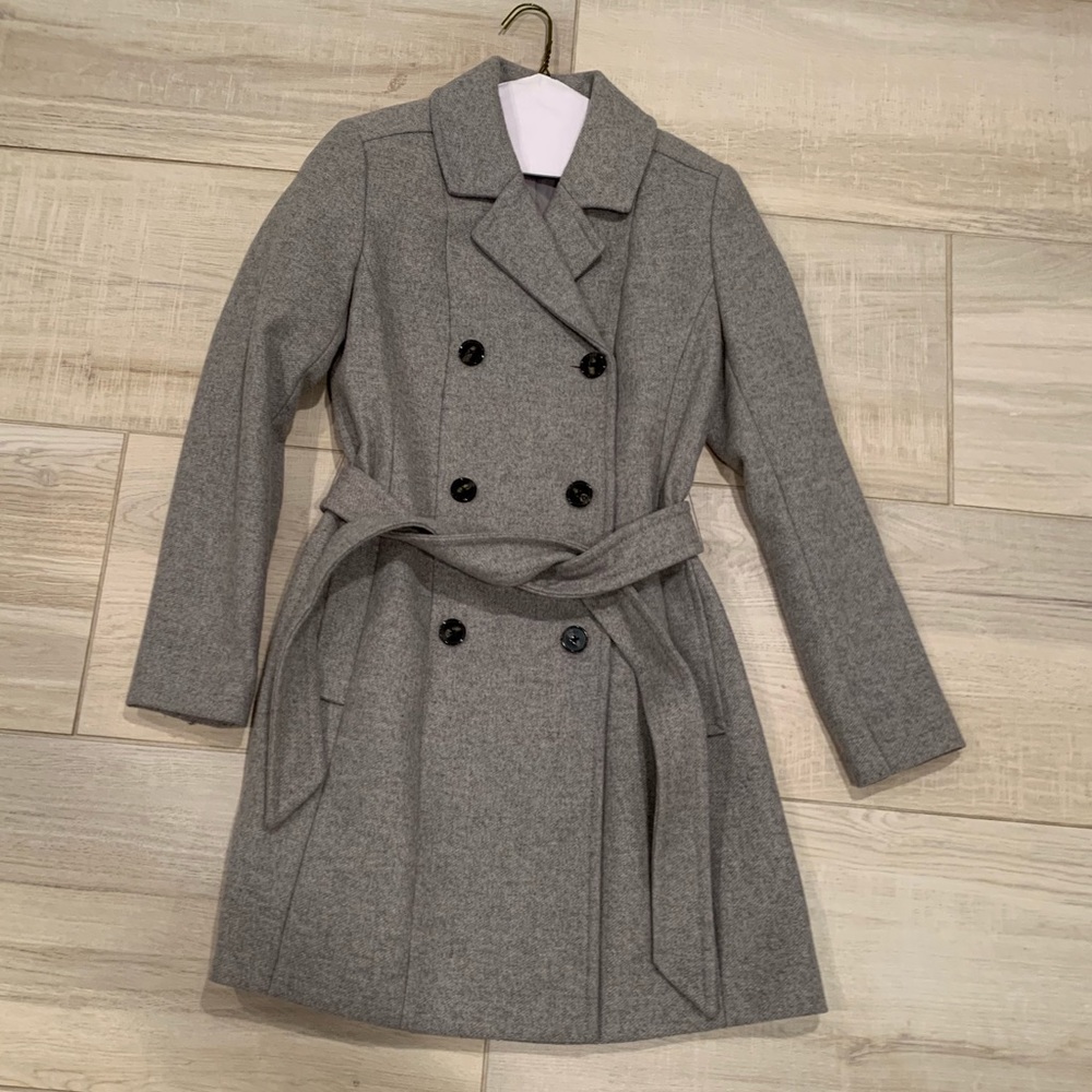 Express Grey Button Down Coat